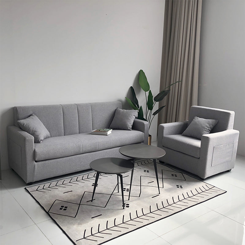 Living Room Contemporary Biscuit Back Square Arm Stationary Sofa