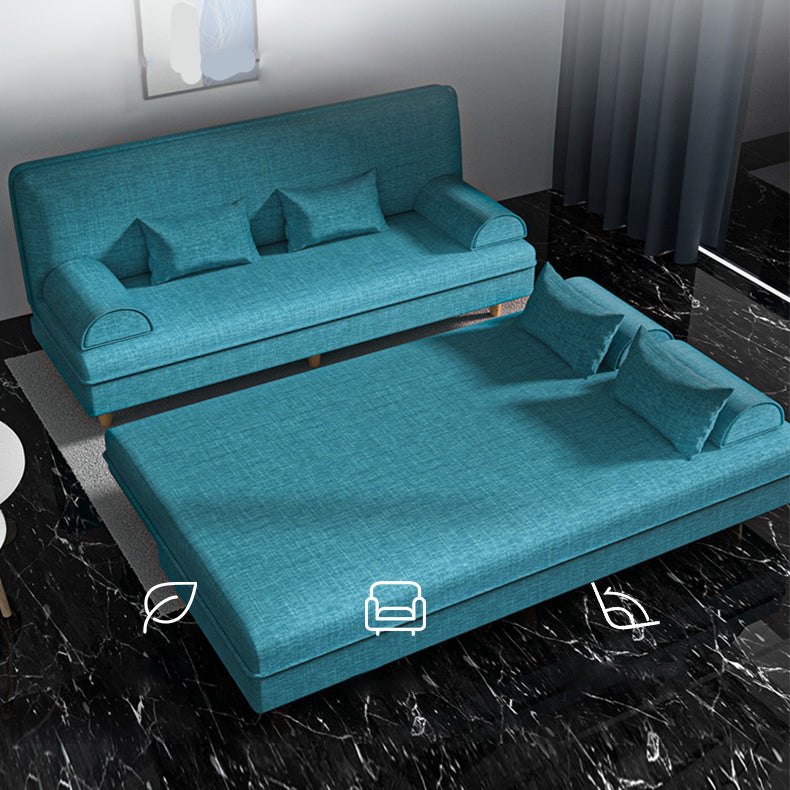 Linen Contemporary Armless Adjustable Sofa Convertible Sofa for Living Room, Apartment