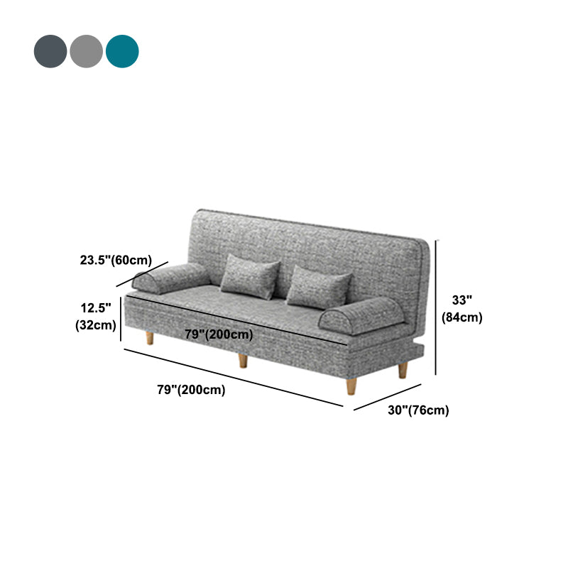 Linen Contemporary Armless Adjustable Sofa Convertible Sofa for Living Room, Apartment