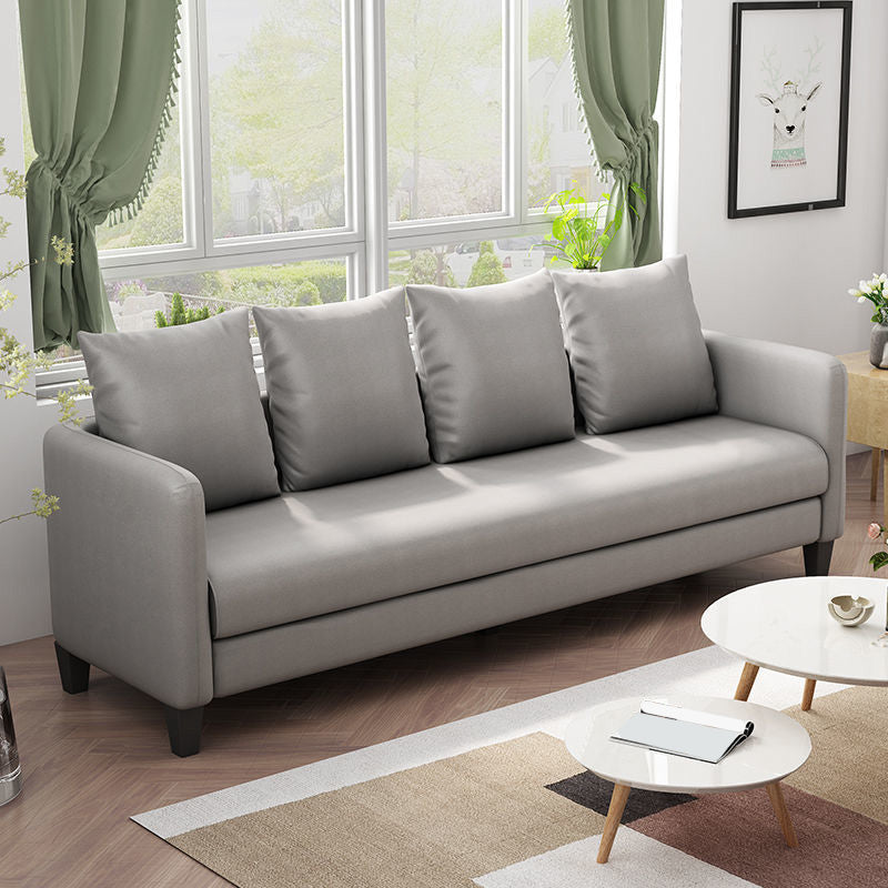 Faux Leather Sofa 78.74" W x 25.19" D x 23.22" H Square Arm Sofa for Living Room