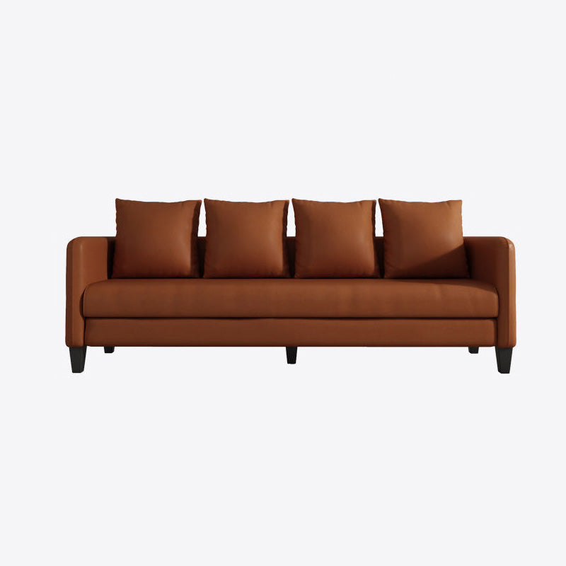 Faux Leather Sofa 78.74" W x 25.19" D x 23.22" H Square Arm Sofa for Living Room