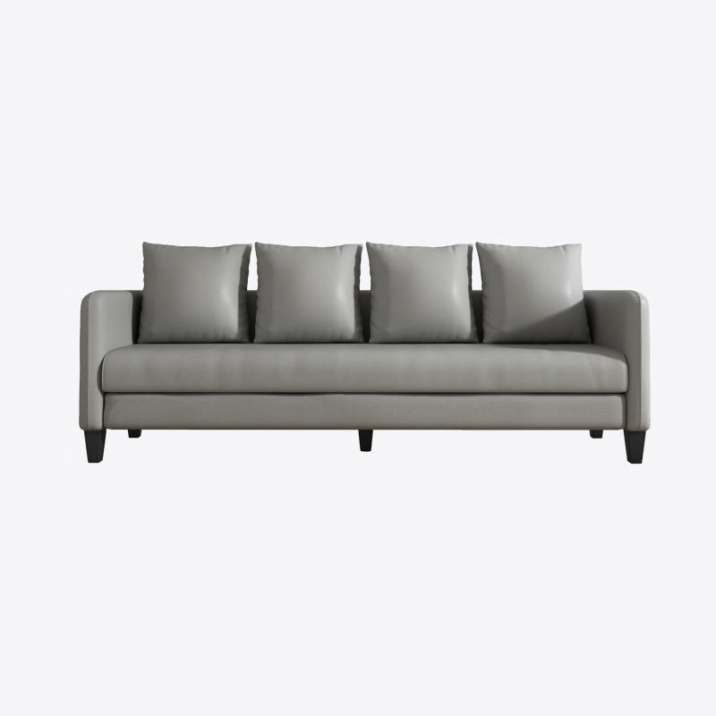 Faux Leather Sofa 78.74" W x 25.19" D x 23.22" H Square Arm Sofa for Living Room