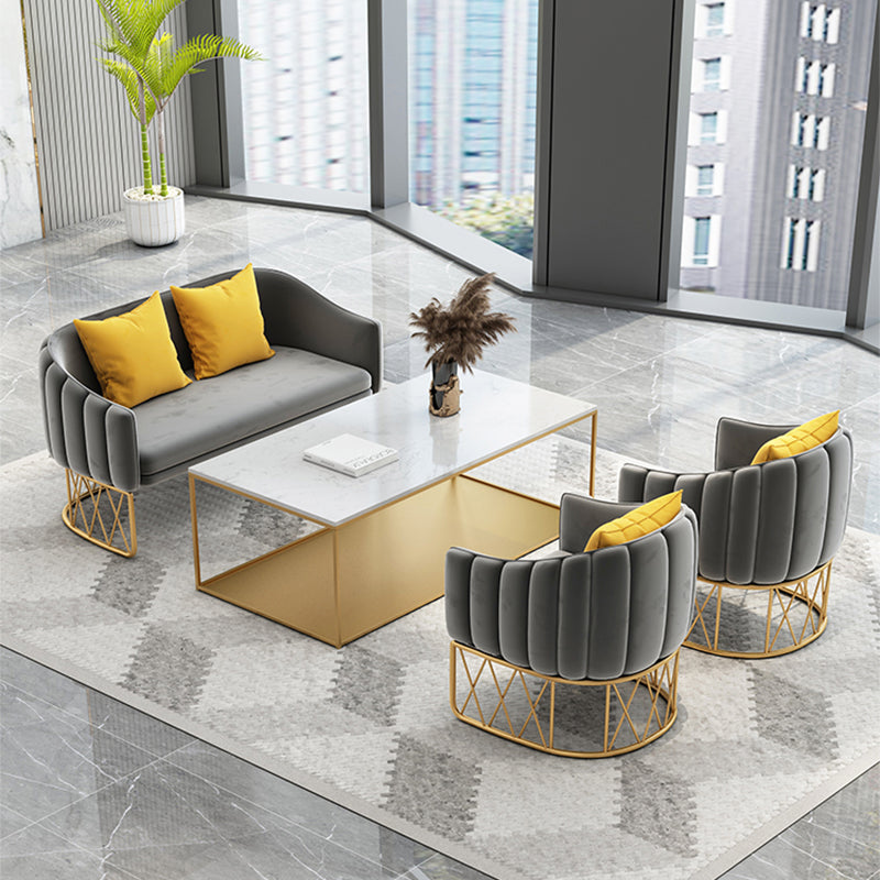 Tight Back Velvet Sofa with Pillows for Apartment 25.59" Wide