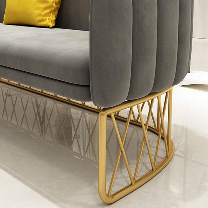 Tight Back Velvet Sofa with Pillows for Apartment 25.59" Wide