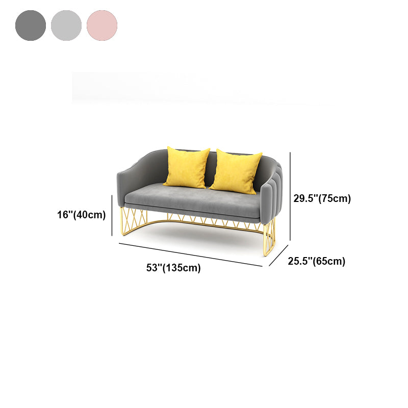 Tight Back Velvet Sofa with Pillows for Apartment 25.59" Wide