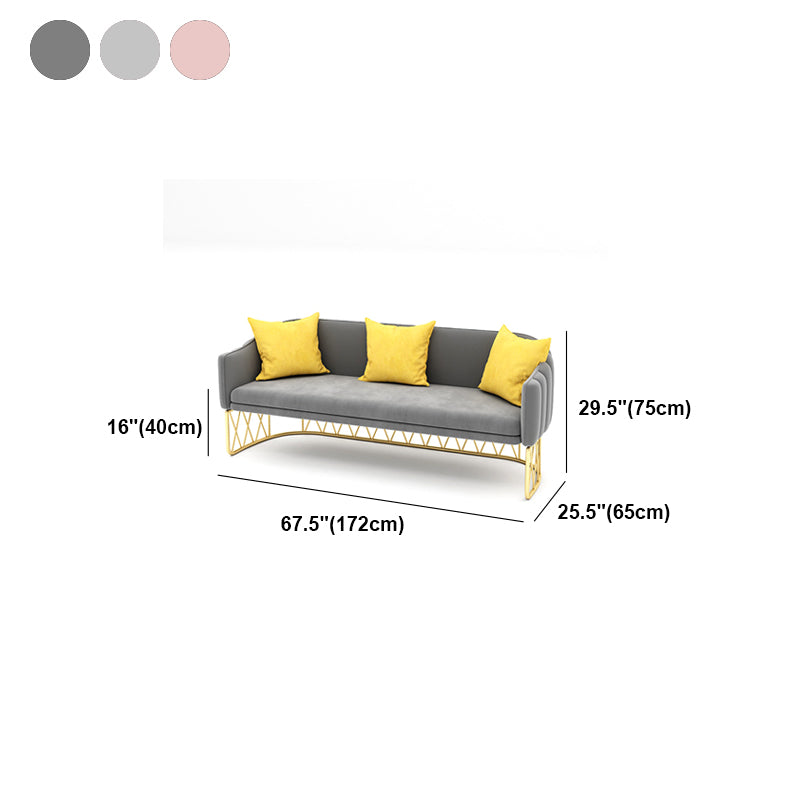 Tight Back Velvet Sofa with Pillows for Apartment 25.59" Wide