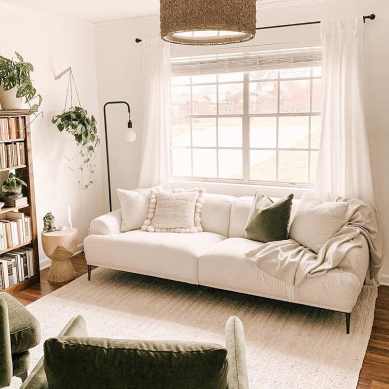 Contemporary Cushions Standard Recessed Arm Sofa  for Living Room