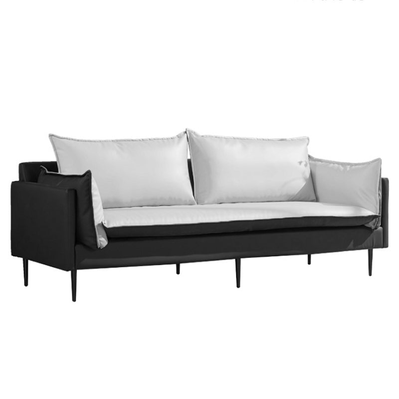 Faux Leather Sofa 33.46" D x 33.46" H Square Arm Sofa for Living Room