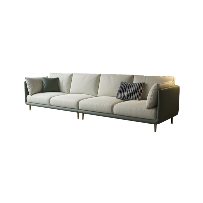 Contemporary Standard Sofa Set Square Arm Faux Leather Settee Couch