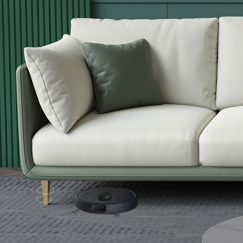 Contemporary Standard Sofa Set Square Arm Faux Leather Settee Couch
