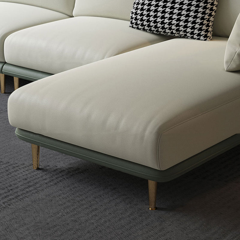 Contemporary Standard Sofa Set Square Arm Faux Leather Settee Couch