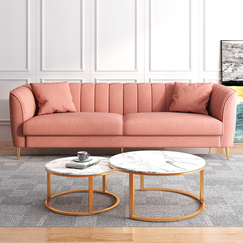 29.53"H Pink Upholstery Sofa with Sewn Pillow Back for Living Room
