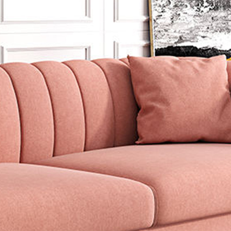 29.53"H Pink Upholstery Sofa with Sewn Pillow Back for Living Room