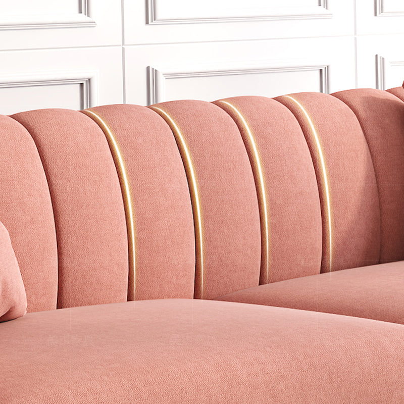 29.53"H Pink Upholstery Sofa with Sewn Pillow Back for Living Room