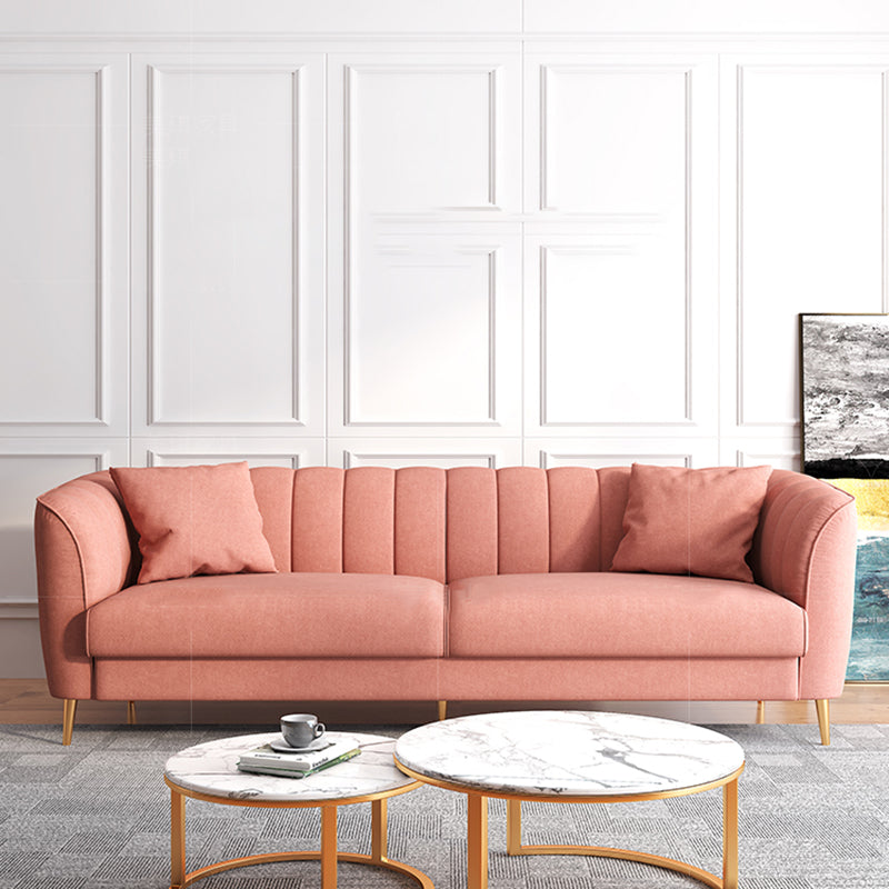 29.53"H Pink Upholstery Sofa with Sewn Pillow Back for Living Room