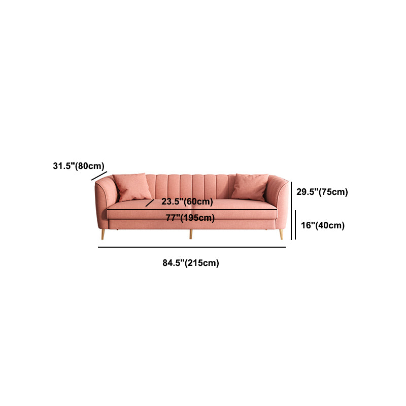 29.53"H Pink Upholstery Sofa with Sewn Pillow Back for Living Room