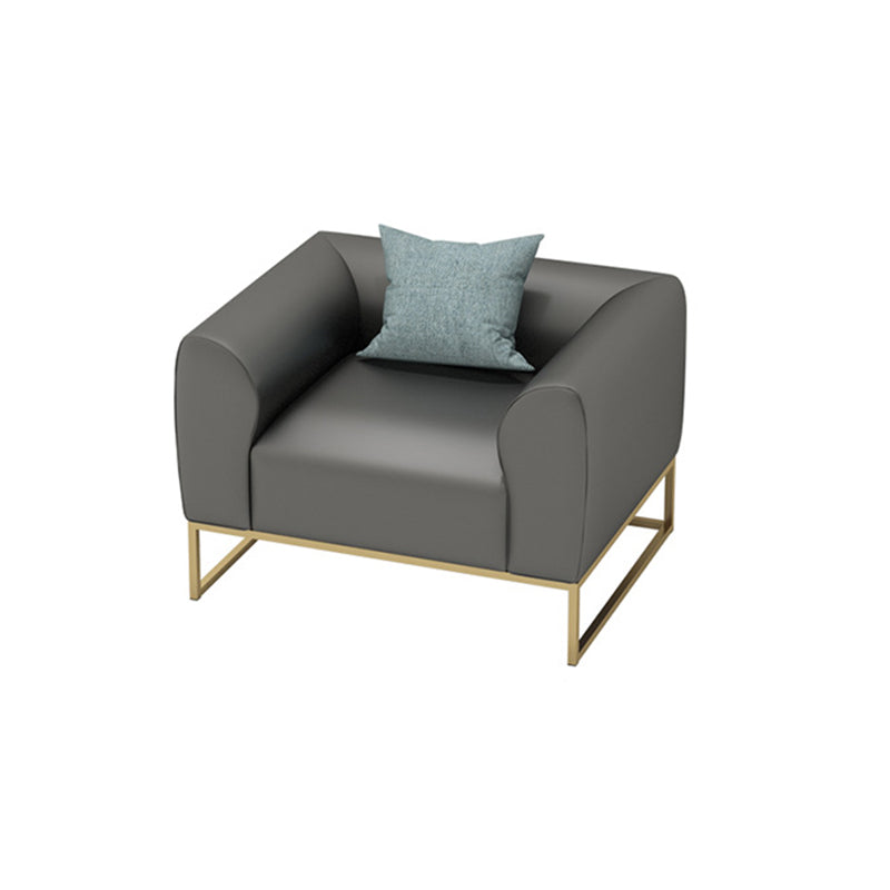 Golden Frame Sofa with Pillow Back and Tuxedo Arm for Apartment