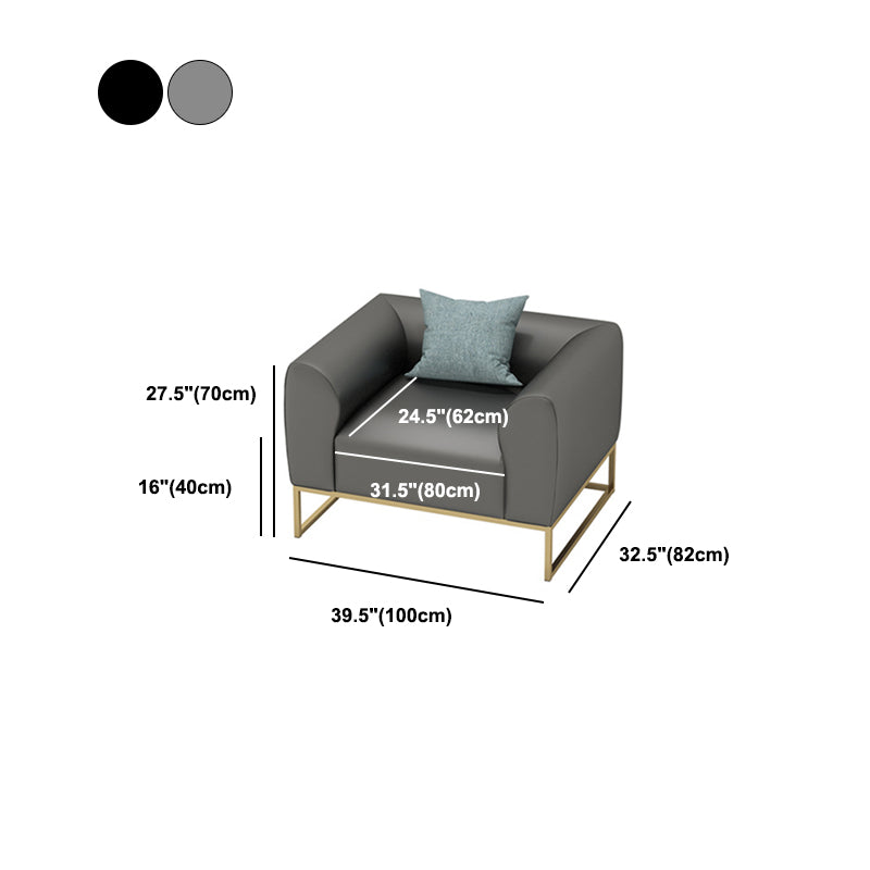 Golden Frame Sofa with Pillow Back and Tuxedo Arm for Apartment