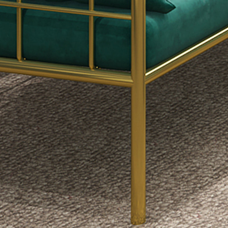 Golden Frame Pillow Back Sofa with Pillow Top Arm for Apartment