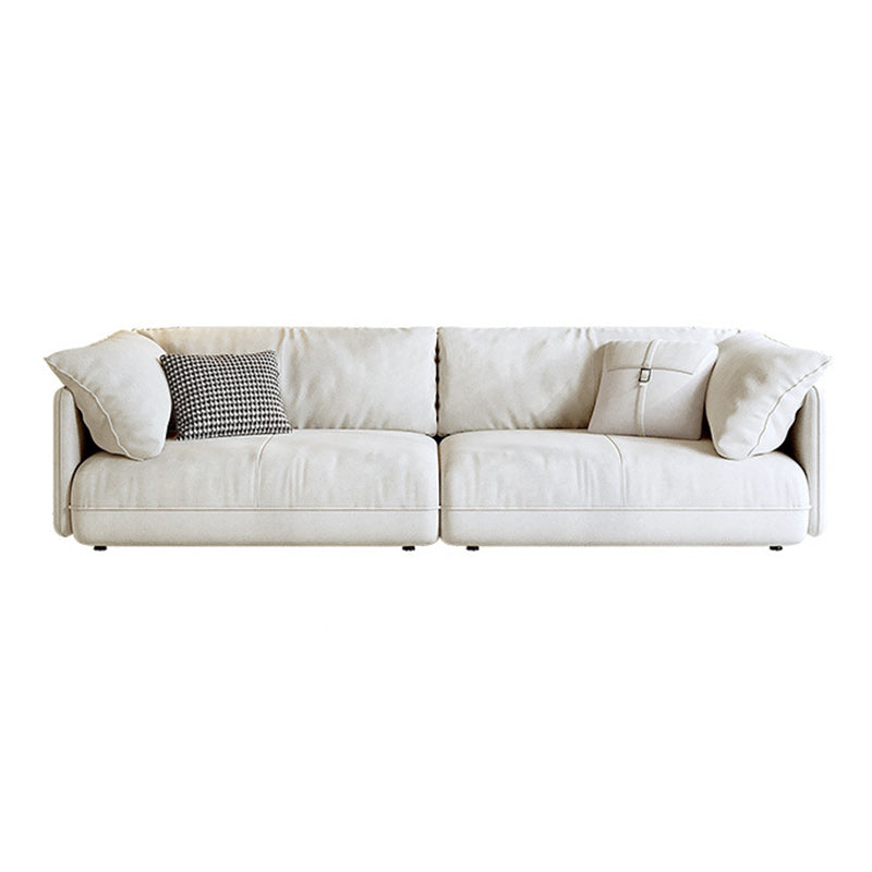 Modern Beige Pillow Back Sofa with Pillow Top Arm for Living Room