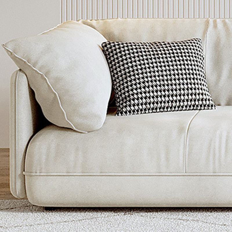 Modern Beige Pillow Back Sofa with Pillow Top Arm for Living Room