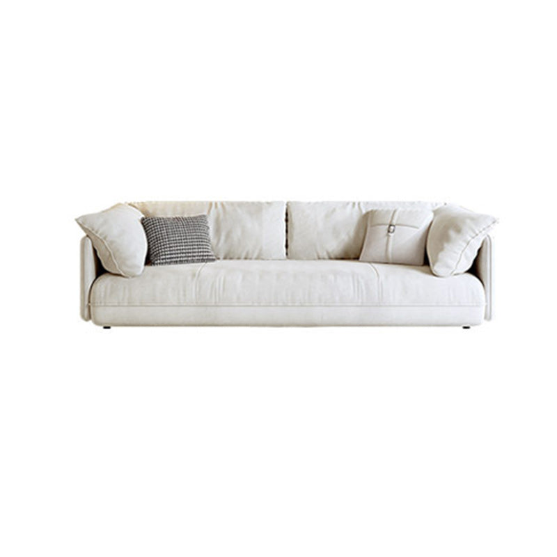 Modern Beige Pillow Back Sofa with Pillow Top Arm for Living Room