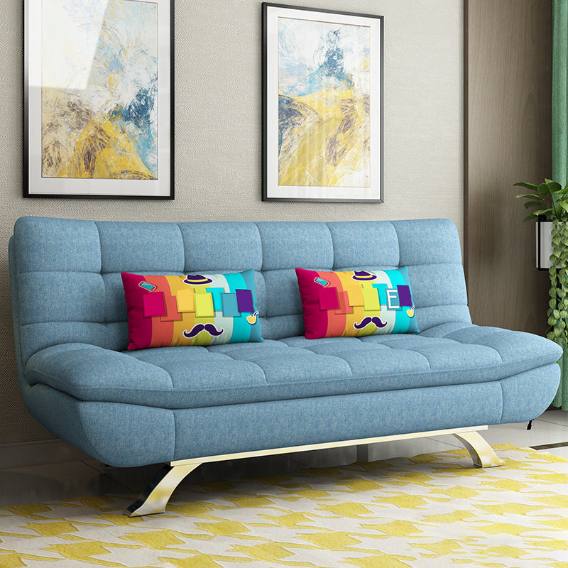 Contemporary Faux Leather and Cotton Blend Convertible Sofa Bed