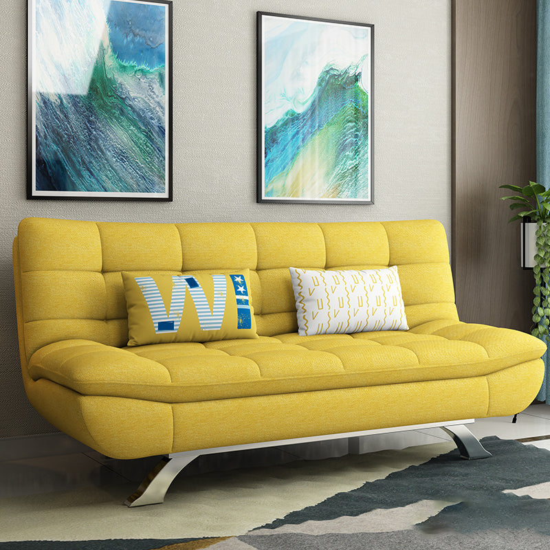 Contemporary Faux Leather and Cotton Blend Convertible Sofa Bed