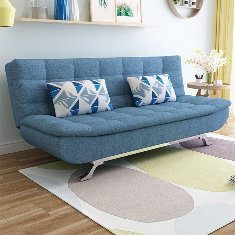Contemporary Faux Leather and Cotton Blend Convertible Sofa Bed