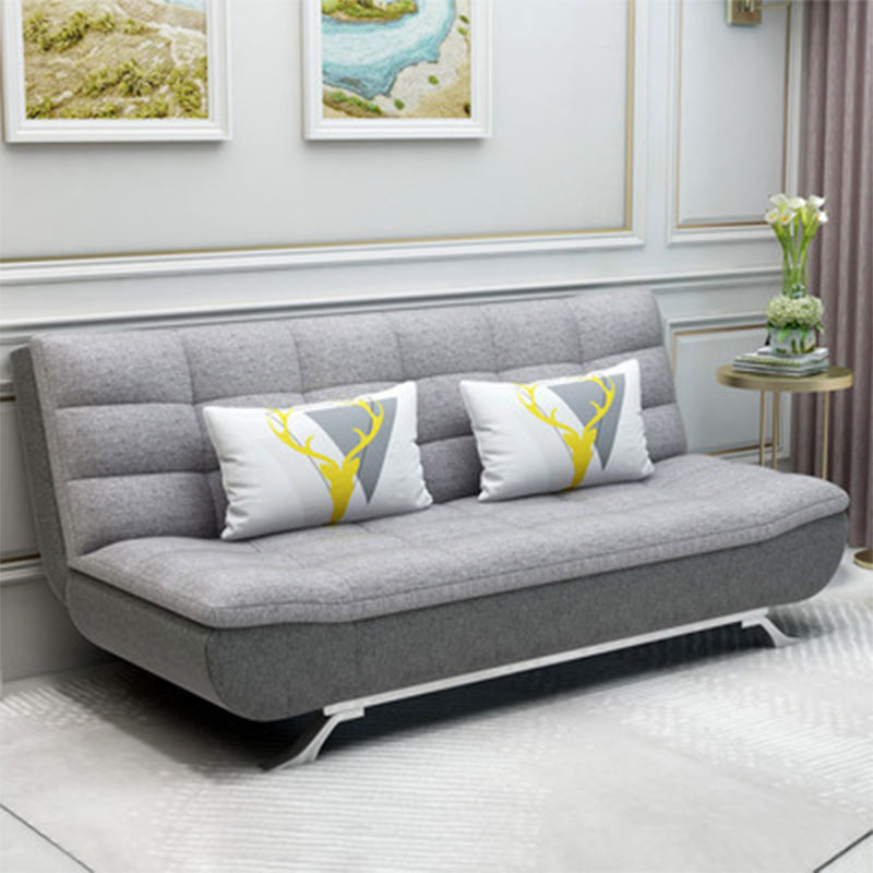 Contemporary Faux Leather and Cotton Blend Convertible Sofa Bed