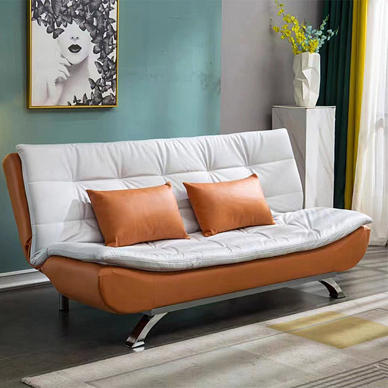 Contemporary Faux Leather and Cotton Blend Convertible Sofa Bed