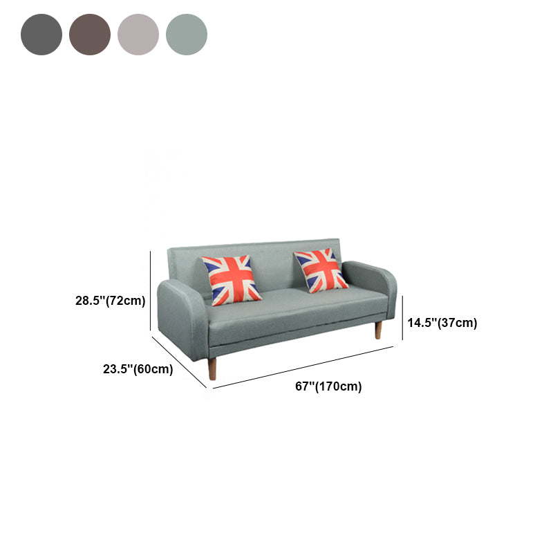 Linen Contemporary Square Arm Sofa Convertible Sofa for Living Room, Bonus Room