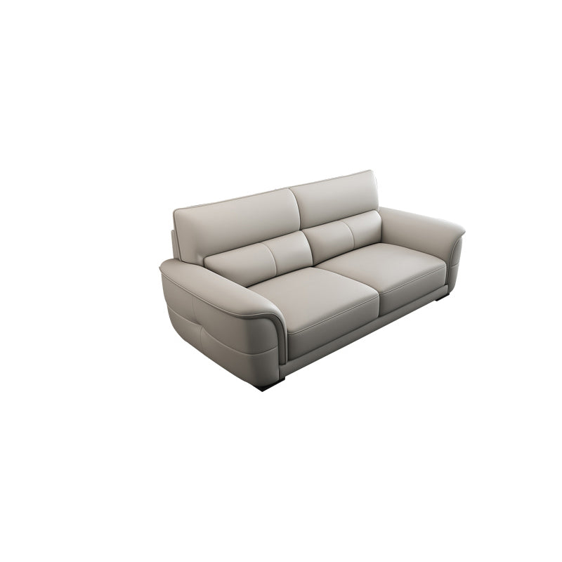 Nordic Style Leather Upholstery Sofa Bed with Inverted Armrest Cushioning