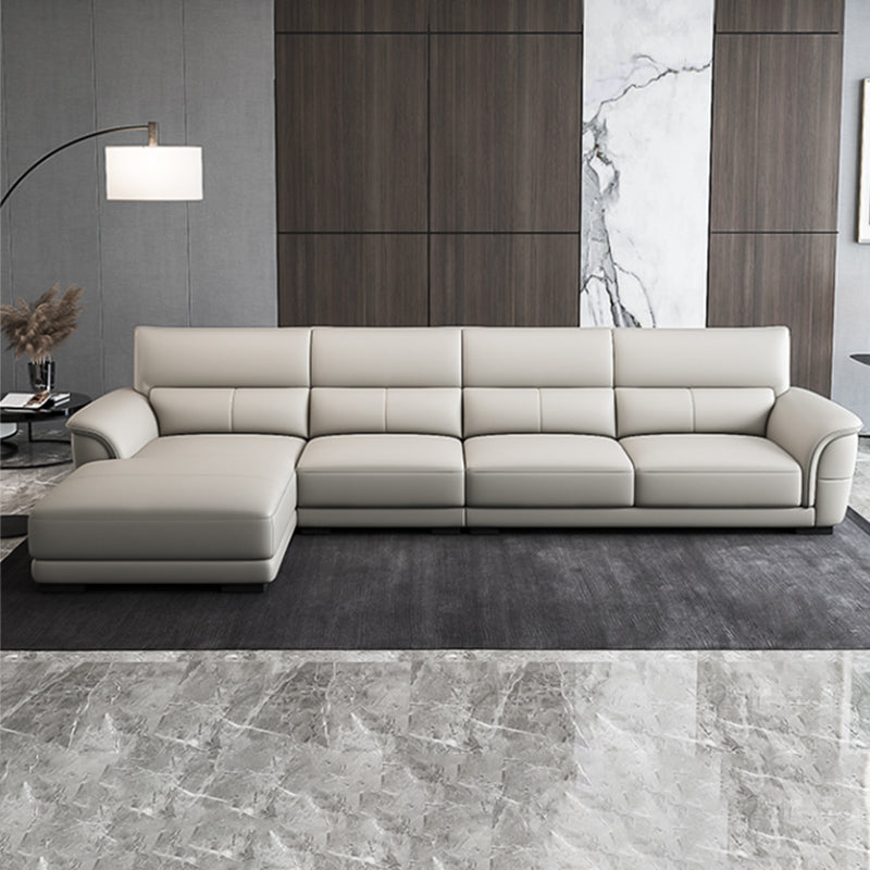 Nordic Style Leather Upholstery Sofa Bed with Inverted Armrest Cushioning