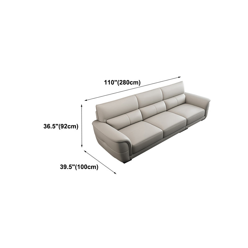Nordic Style Leather Upholstery Sofa Bed with Inverted Armrest Cushioning