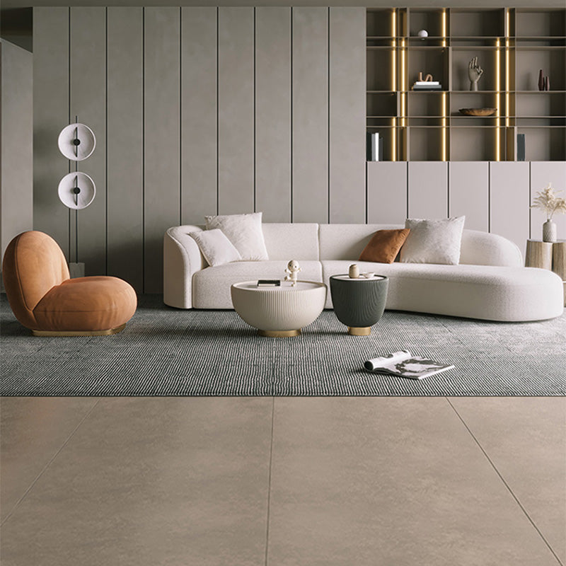 Scandinavian Tuxedo Arm Sofa with Chaise 27.56" H White Curved Sofa