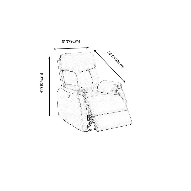 Convertible Chair 31.10" L x 36.22" W x 40.94" H Adjustable Pillow Top Arms Chair