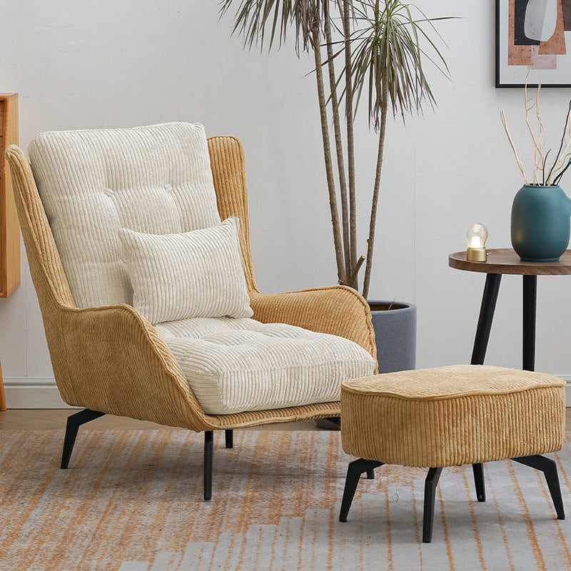 Corduroy Chair  30.70" L x 37.00" W x 46.45" H Tufted Cushions Chair