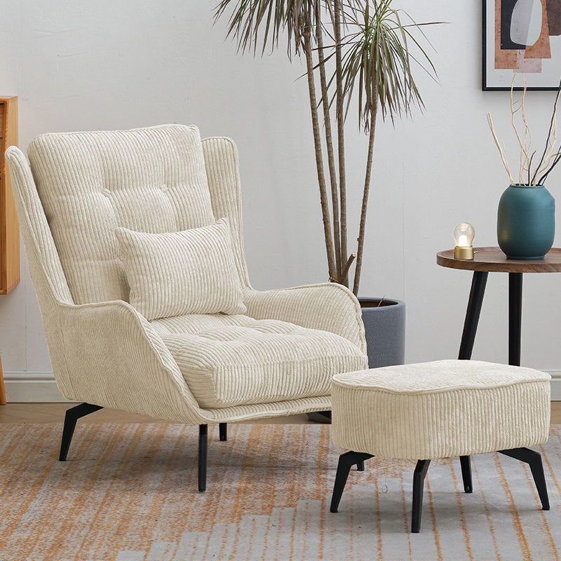 Corduroy Chair  30.70" L x 37.00" W x 46.45" H Tufted Cushions Chair