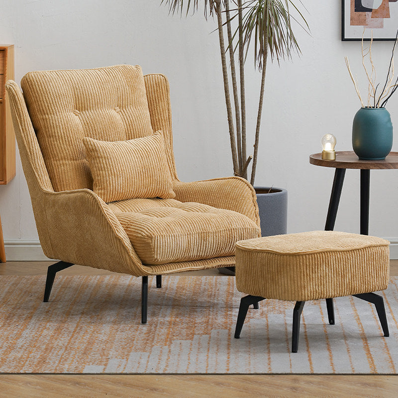 Corduroy Chair  30.70" L x 37.00" W x 46.45" H Tufted Cushions Chair