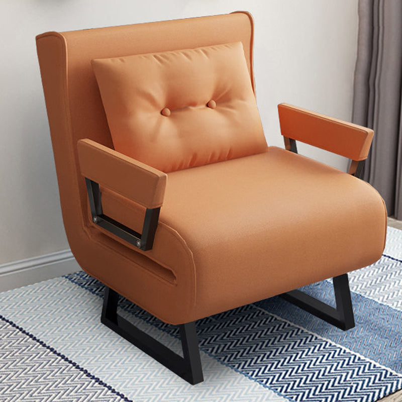 Faux Leather Chair Convertible Arms Included Chair for Living Room and Apartment