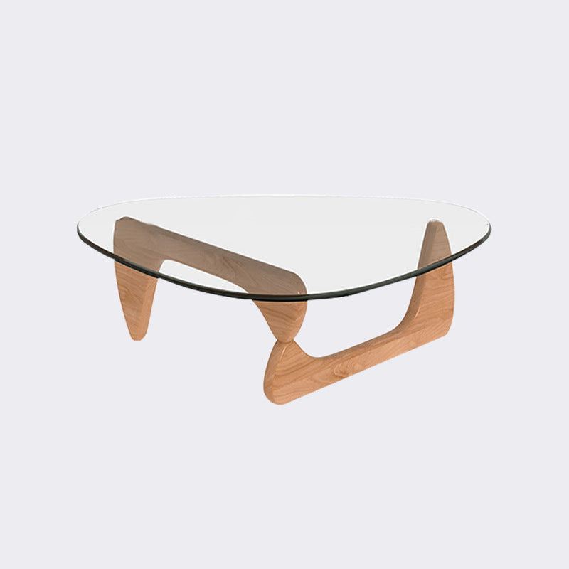 Triangle Glass Coffee Table Modern Minimalist Coffee Table for Living Room