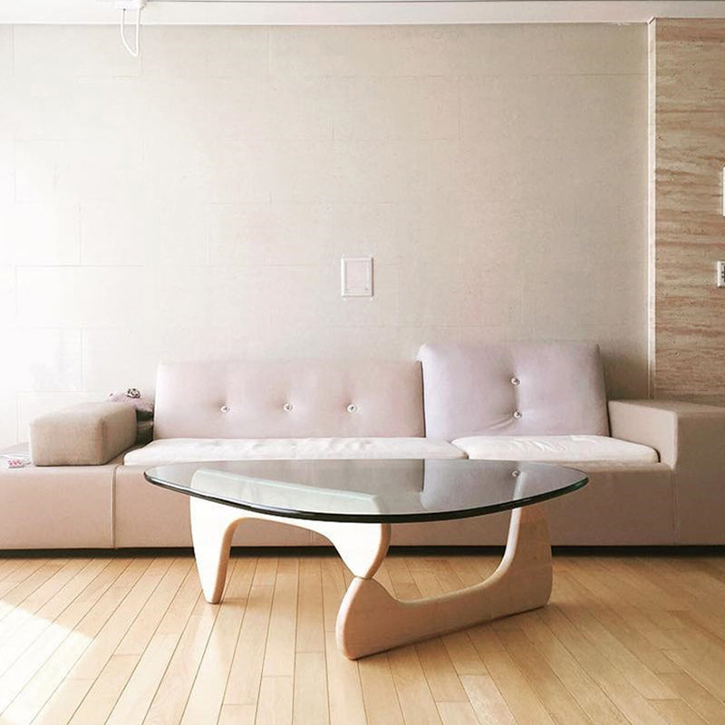 Triangle Glass Coffee Table Modern Minimalist Coffee Table for Living Room