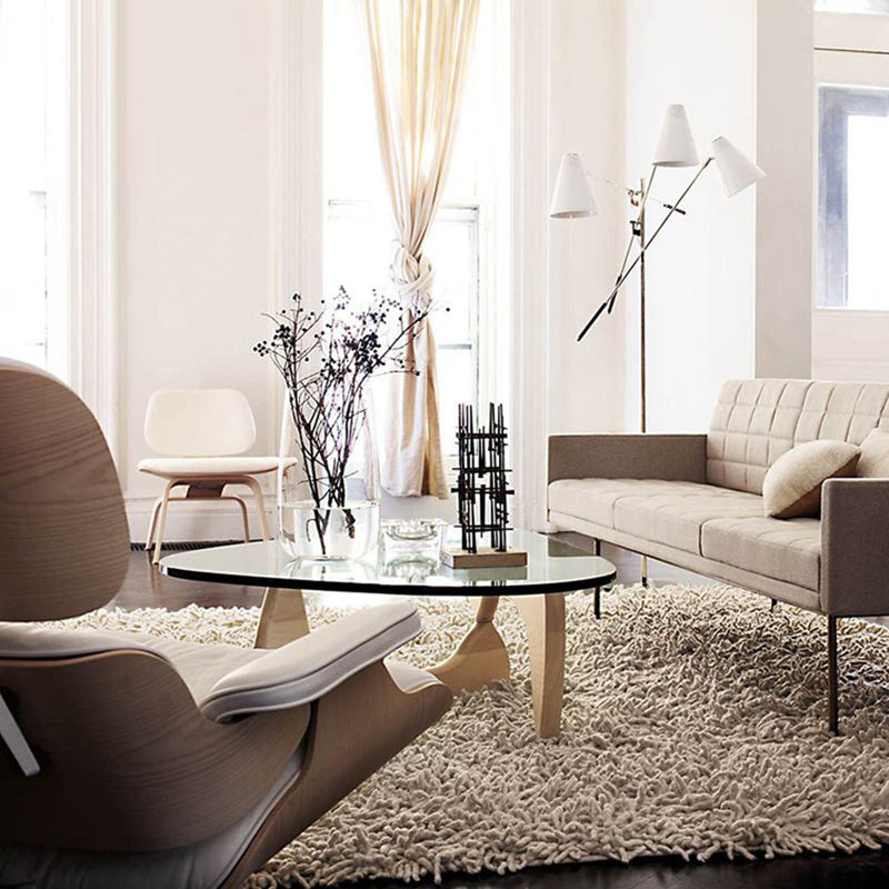 Triangle Glass Coffee Table Modern Minimalist Coffee Table for Living Room