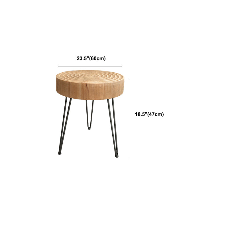 Scandinavian Round Solid Wood Coffee Table Metal 3 Legs/4 Legs Cocktail Table