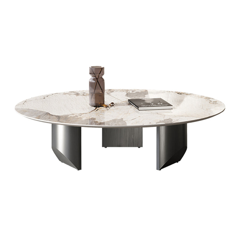Slate Round Coffee Table Minimalist Coffee Table for Living Room