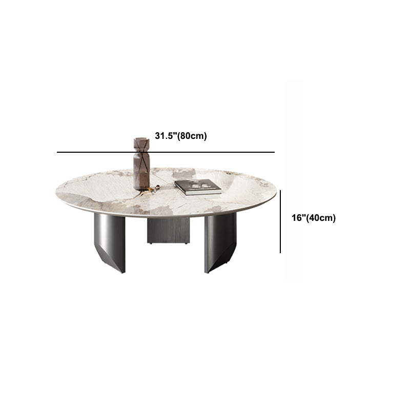 Slate Round Coffee Table Minimalist Coffee Table for Living Room