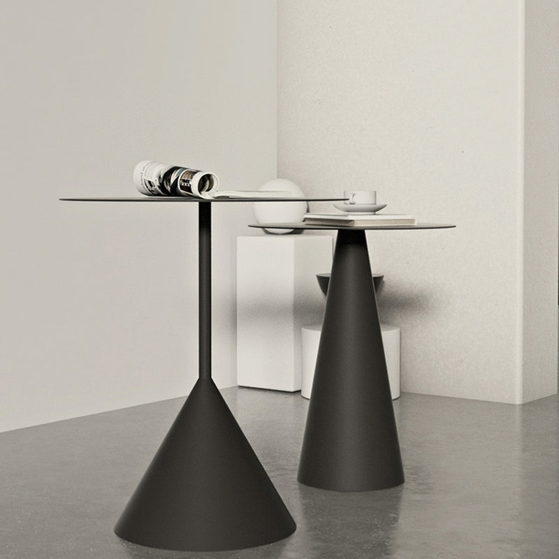 Mid-century Modern Style Round Metal Table with Pedestal Base Coffee Table