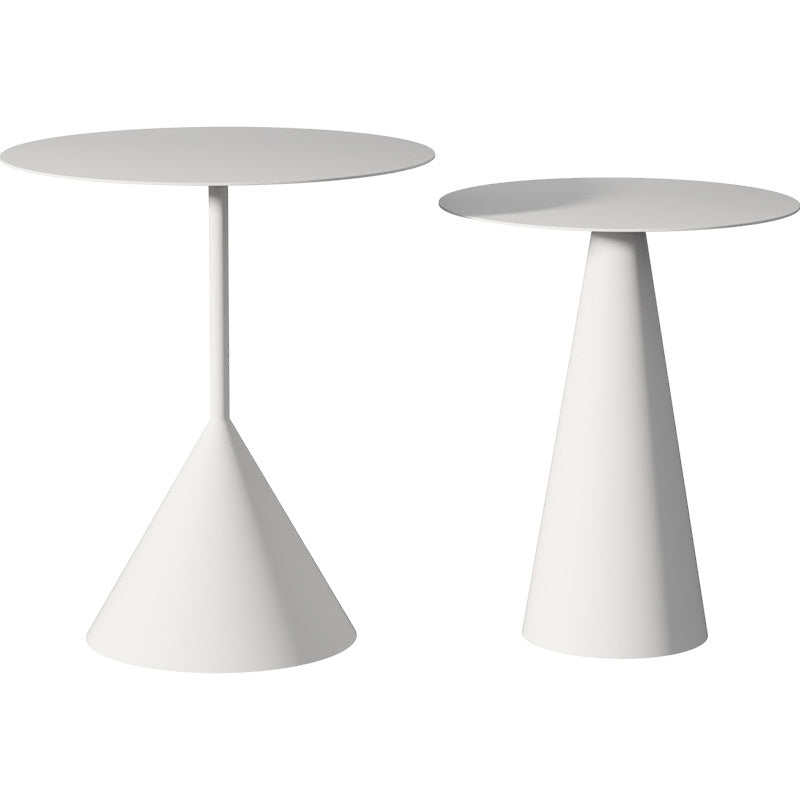 Mid-century Modern Style Round Metal Table with Pedestal Base Coffee Table