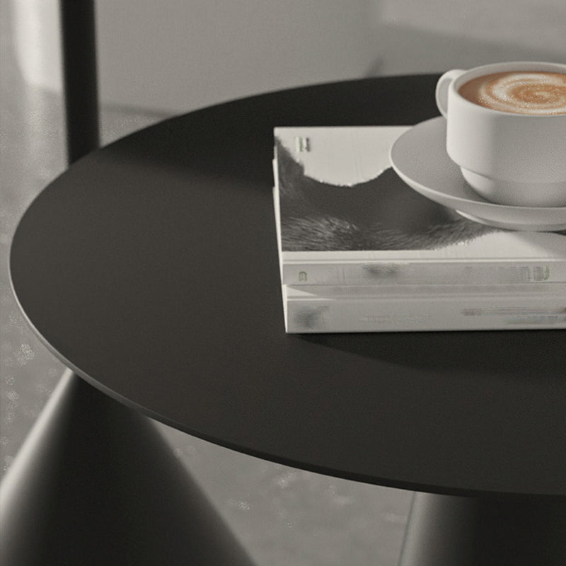 Mid-century Modern Style Round Metal Table with Pedestal Base Coffee Table